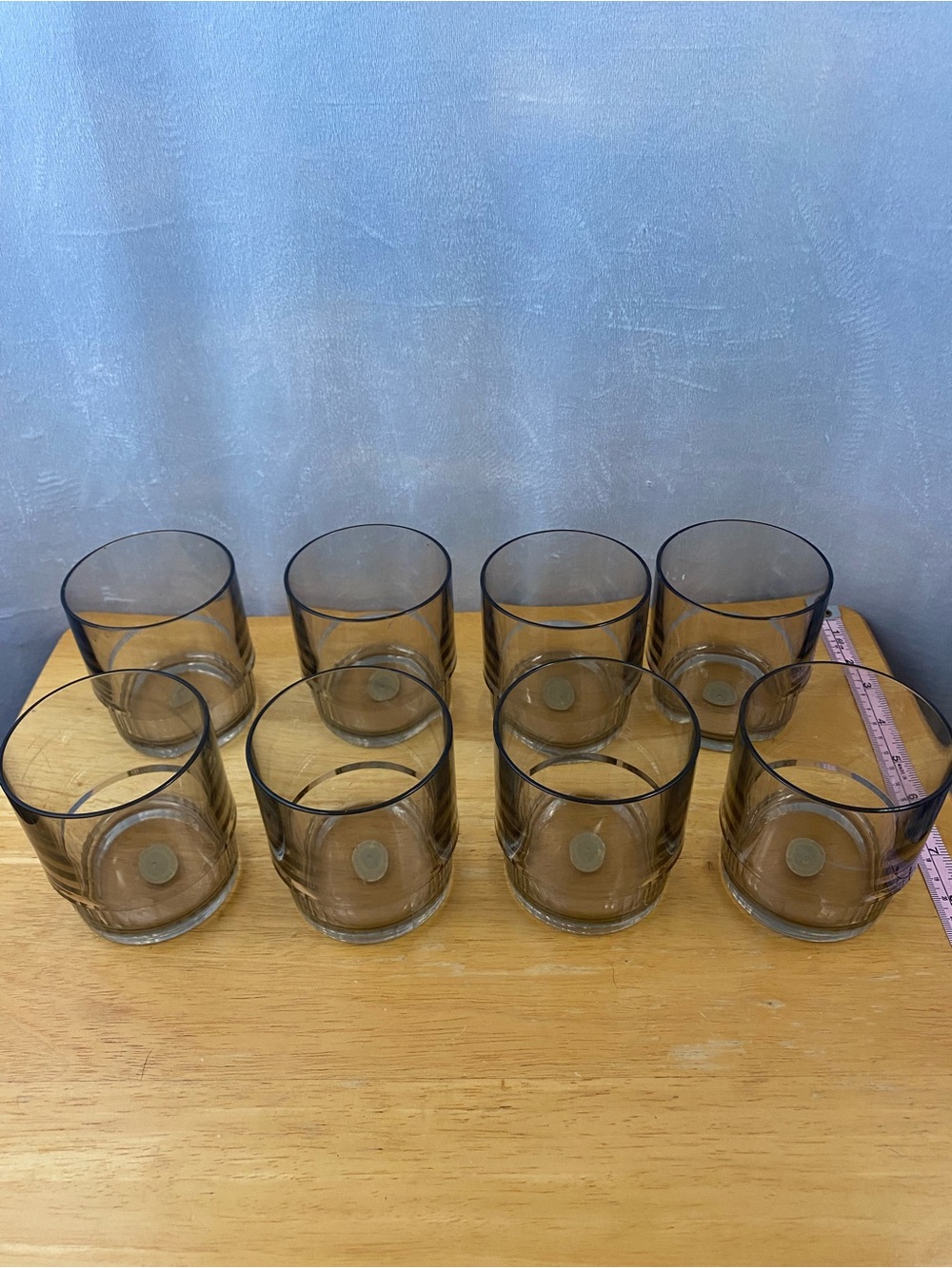Vintage Tupperware Preludio Set of 8 Smoky Gray Acrylic Stackable Tumblers